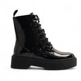 Europeon Union Women Black Vernis Leather Half Boot #3337